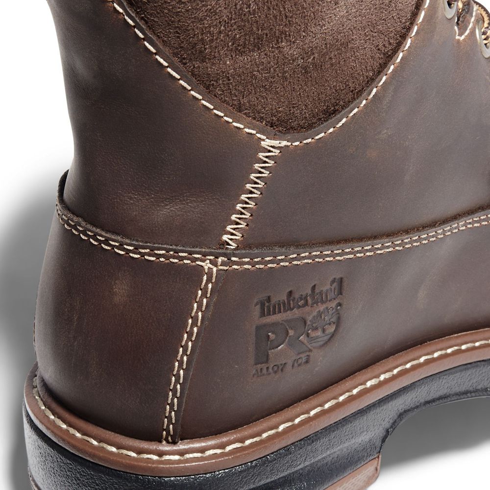 Botas de Trabajo Feminino - Timberland Pro® Hightower 6” Alloy Toe - QXTJB2843 - Marrom Escuro